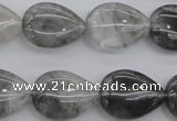 CCQ254 15.5 inches 15*20mm flat teardrop cloudy quartz beads