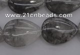 CCQ255 15.5 inches 18*25mm flat teardrop cloudy quartz beads