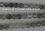 CCQ311 15.5 inches 6mm faceted round cloudy quartz beads wholesale