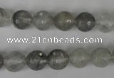 CCQ313 15.5 inches 10mm faceted round cloudy quartz beads wholesale