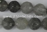 CCQ316 15.5 inches 16mm faceted round cloudy quartz beads wholesale