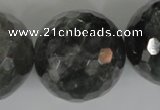 CCQ321 15.5 inches 30mm faceted round cloudy quartz beads wholesale