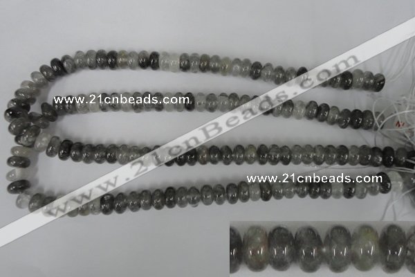 CCQ327 15.5 inches 6*10mm rondelle cloudy quartz beads wholesale