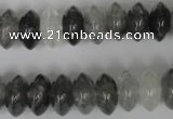 CCQ328 15.5 inches 7*13mm rondelle cloudy quartz beads wholesale