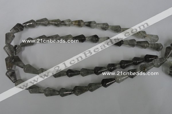 CCQ338 15.5 inches 10*15mm teardrop cloudy quartz beads wholesale