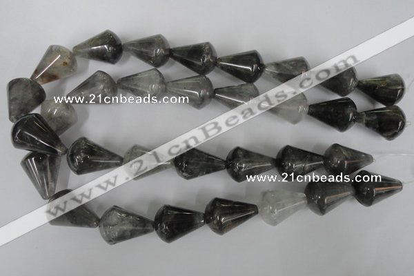 CCQ340 15.5 inches 18*25mm teardrop cloudy quartz beads wholesale