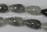 CCQ342 15.5 inches 12*22mm teardrop cloudy quartz beads wholesale