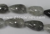 CCQ342 15.5 inches 12*22mm teardrop cloudy quartz beads wholesale