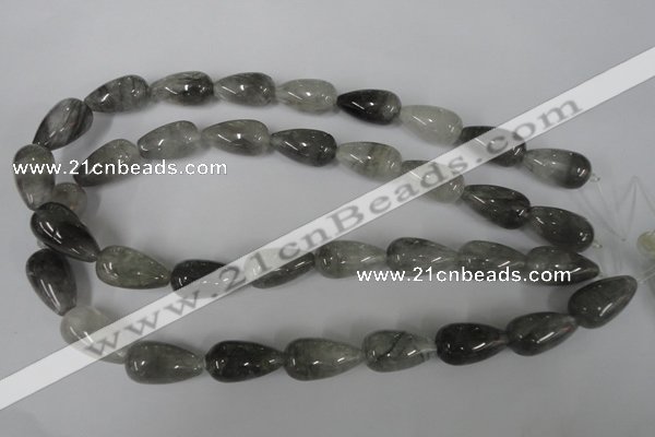 CCQ342 15.5 inches 12*22mm teardrop cloudy quartz beads wholesale