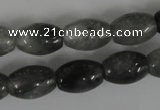 CCQ345 15.5 inches 10*14mm rice cloudy quartz beads wholesale