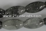 CCQ346 15.5 inches 15*25mm rice cloudy quartz beads wholesale