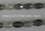 CCQ348 15.5 inches 8*12mm faceted rice cloudy quartz beads wholesale