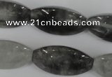 CCQ362 15.5 inches 15*30mm trihedron cloudy quartz beads wholesale