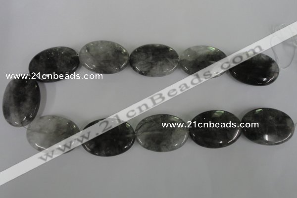 CCQ393 15.5 inches 25*35mm oval cloudy quartz beads wholesale