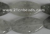 CCQ396 15.5 inches 18*35mm flat drum cloudy quartz beads wholesale