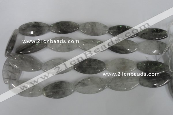 CCQ396 15.5 inches 18*35mm flat drum cloudy quartz beads wholesale