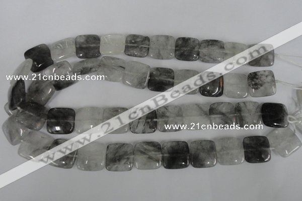 CCQ411 15.5 inches 18*18mm square cloudy quartz beads wholesale