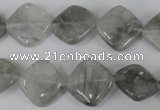 CCQ420 15.5 inches 15*15mm diamond cloudy quartz beads wholesale