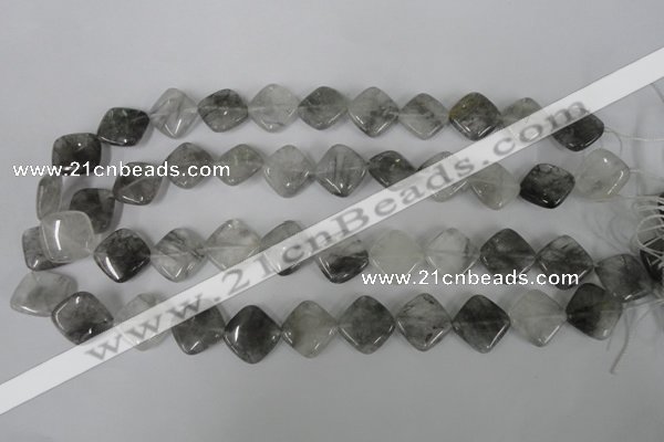 CCQ420 15.5 inches 15*15mm diamond cloudy quartz beads wholesale