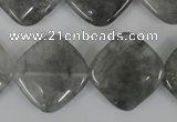 CCQ423 15.5 inches 20*20mm diamond cloudy quartz beads wholesale