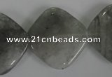 CCQ425 15.5 inches 25*25mm diamond cloudy quartz beads wholesale