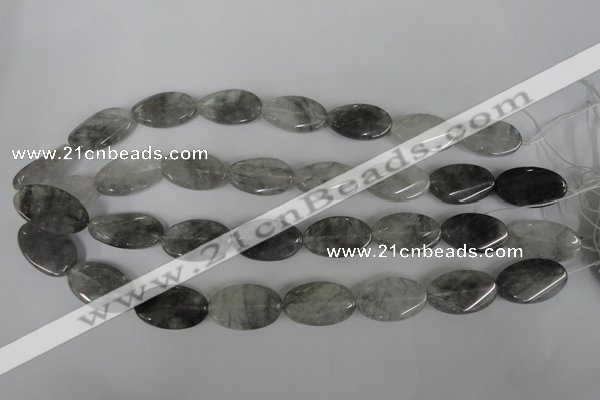 CCQ455 15.5 inches 15*25mm twisted oval cloudy quartz beads wholesale