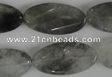 CCQ456 15.5 inches 15*30mm twisted oval cloudy quartz beads wholesale