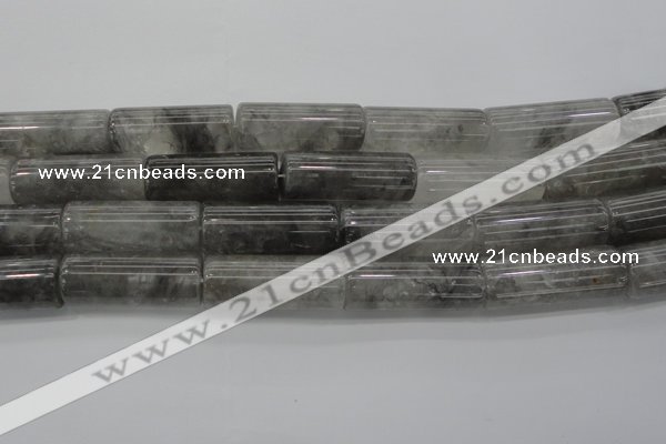 CCQ552 15.5 inches 16*40mm tube cloudy quartz beads wholesale