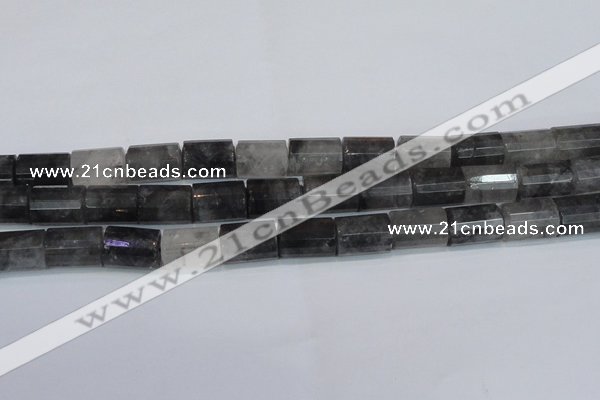CCQ556 15.5 inches 13*18mm faceted tube cloudy quartz beads