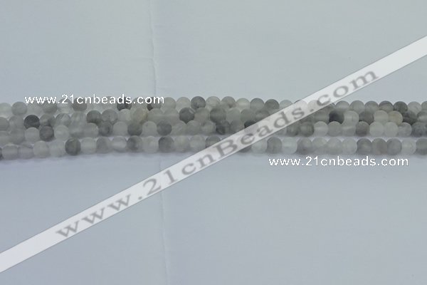 CCQ560 15.5 inches 4mm round matte cloudy quartz beads wholesale