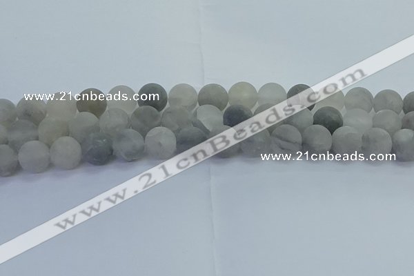 CCQ564 15.5 inches 12mm round matte cloudy quartz beads wholesale