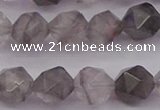 CCQ573 15.5 inches 10mm faceted nuggets cloudy quartz beads