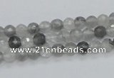 CCQ58 15.5 inches 6mm faceted round cloudy quartz beads wholesale