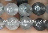 CCQ582 15.5 inches 8mm faceted round cloudy quartz beads wholesale