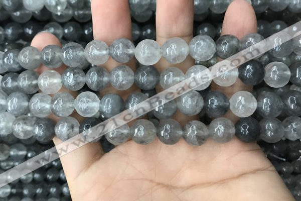 CCQ583 15.5 inches 10mm faceted round cloudy quartz beads wholesale