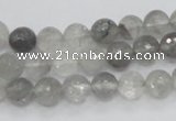 CCQ59 15.5 inches 8mm faceted round cloudy quartz beads wholesale