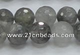 CCQ62 15.5 inches 14mm faceted round cloudy quartz beads wholesale