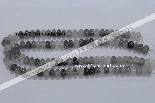 CCQ69 15.5 inches 7*12mm rondelle cloudy quartz beads wholesale