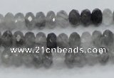 CCQ73 15.5 inches 6*8mm faceted rondelle cloudy quartz beads wholesale