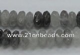 CCQ75 15.5 inches 6*12mm faceted rondelle cloudy quartz beads wholesale