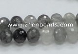 CCQ77 15.5 inches 8*10mm faceted rondelle cloudy quartz beads wholesale