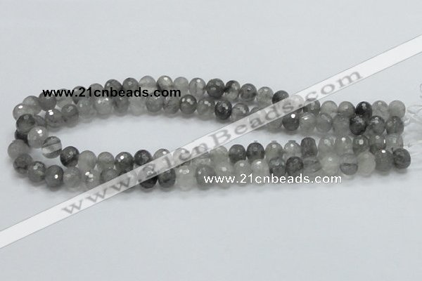 CCQ77 15.5 inches 8*10mm faceted rondelle cloudy quartz beads wholesale