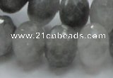 CCQ79 15.5 inches 15*20mm faceted rondelle cloudy quartz beads wholesale