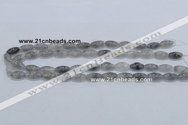 CCQ81 15.5 inches 8*16mm rice cloudy quartz beads wholesale