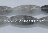 CCQ85 15.5 inches 10*30mm rice cloudy quartz beads wholesale