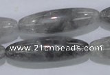 CCQ87 15.5 inches 12*40mm rice cloudy quartz beads wholesale