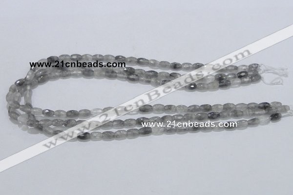 CCQ89 15.5 inches 5*8mm faceted rice cloudy quartz beads wholesale