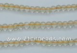 CCR01 15.5 inches 4mm round natural citrine gemstone beads wholesale