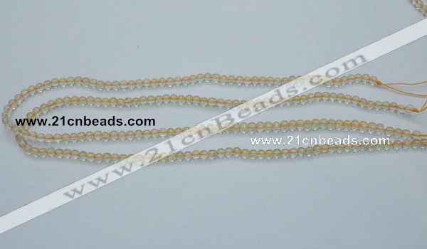 CCR01 15.5 inches 4mm round natural citrine gemstone beads wholesale