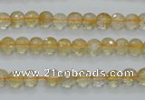 CCR03 15.5 inches 6mm faceted round natural citrine gemstone beads